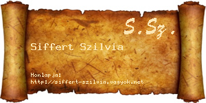 Siffert Szilvia névjegykártya